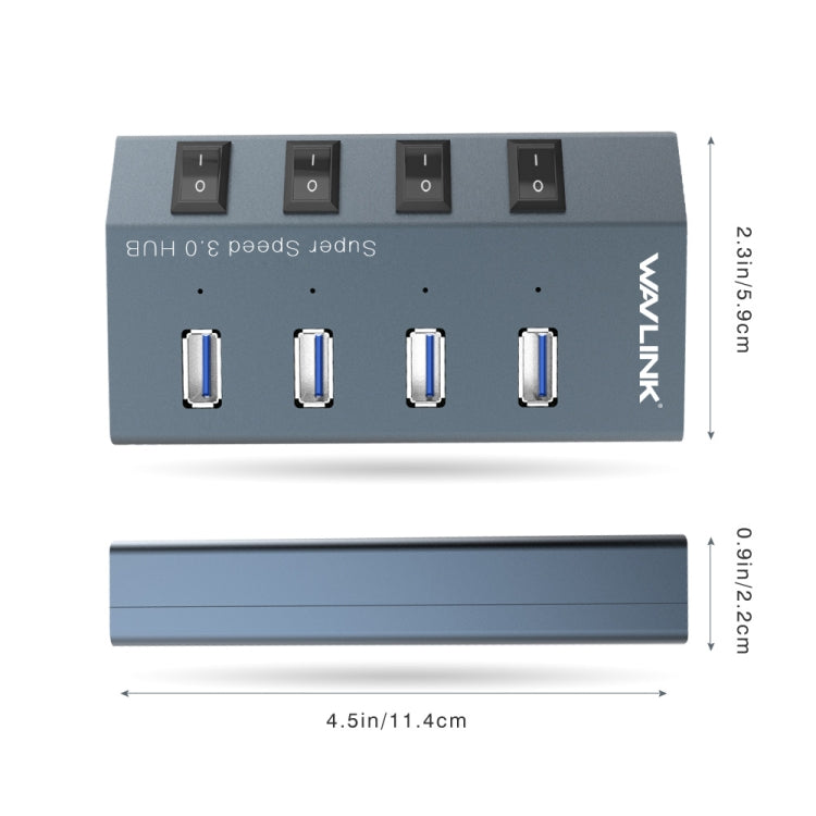 WAVLINK WL-UH3049 USB 3.0 4-Ports Desktop Fast Charger Station with Independent Switch(US Plug) - USB 3.0 HUB by WAVLINK | Online Shopping South Africa | PMC Jewellery | Buy Now Pay Later Mobicred