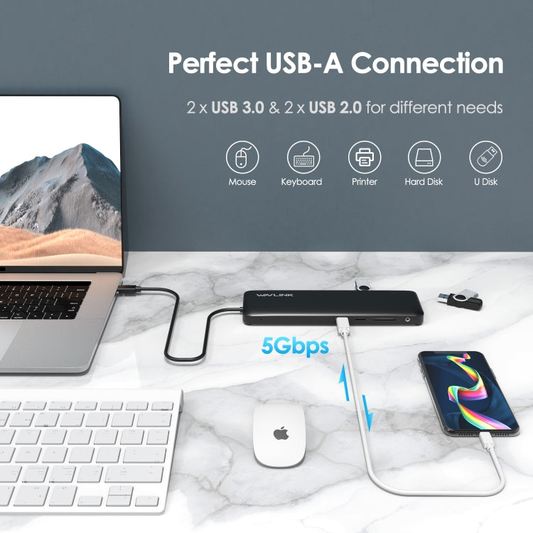WAVLINK WL-UMD04 Portable USB-C to HD / DVI / VGA Slim Converter Type-C Hub Adapter - USB HUB by WAVLINK | Online Shopping South Africa | PMC Jewellery | Buy Now Pay Later Mobicred
