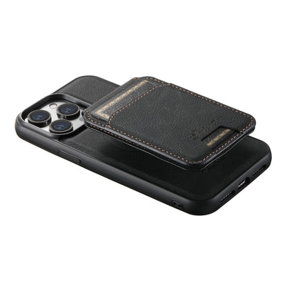 For iPhone 14 Pro Max Suteni H17 Litchi Texture Leather MagSafe Detachable Wallet Phone Case(Black) - iPhone 14 Pro Max Cases by Suteni | Online Shopping South Africa | PMC Jewellery | Buy Now Pay Later Mobicred