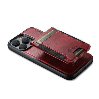 For iPhone 14 Pro Max Suteni H17 Oil Eax Leather MagSafe Detachable Wallet Phone Case(Red) - iPhone 14 Pro Max Cases by Suteni | Online Shopping South Africa | PMC Jewellery | Buy Now Pay Later Mobicred