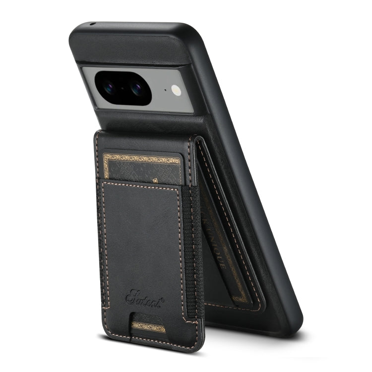 For Google Pixel 7a Suteni H17 Oil Eax Leather Detachable Wallet Phone Case(Black) - Google Cases by Suteni | Online Shopping South Africa | PMC Jewellery | Buy Now Pay Later Mobicred