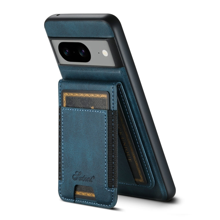 For Google Pixel 7 Suteni H17 Oil Eax Leather Detachable Wallet Phone Case(Blue) - Google Cases by Suteni | Online Shopping South Africa | PMC Jewellery | Buy Now Pay Later Mobicred