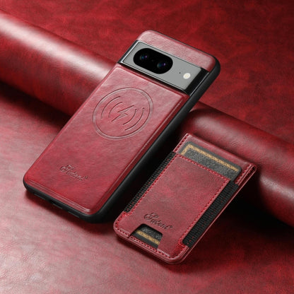 For Google Pixel 8a Suteni H17 Oil Eax Leather Detachable Wallet Phone Case(Red) - Google Cases by Suteni | Online Shopping South Africa | PMC Jewellery | Buy Now Pay Later Mobicred