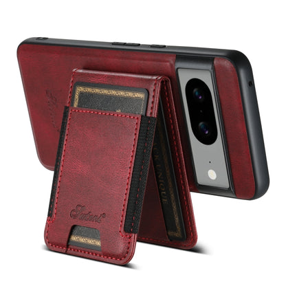 For Google Pixel 8a Suteni H17 Oil Eax Leather Detachable Wallet Phone Case(Red) - Google Cases by Suteni | Online Shopping South Africa | PMC Jewellery | Buy Now Pay Later Mobicred