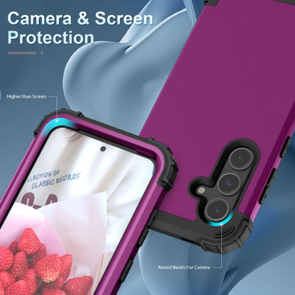 For Samsung Galaxy S24 5G 3 in 1 Silicone Hybrid PC Shockproof Phone Case(Dark Purple) - Galaxy S24 5G Cases by PMC Jewellery | Online Shopping South Africa | PMC Jewellery