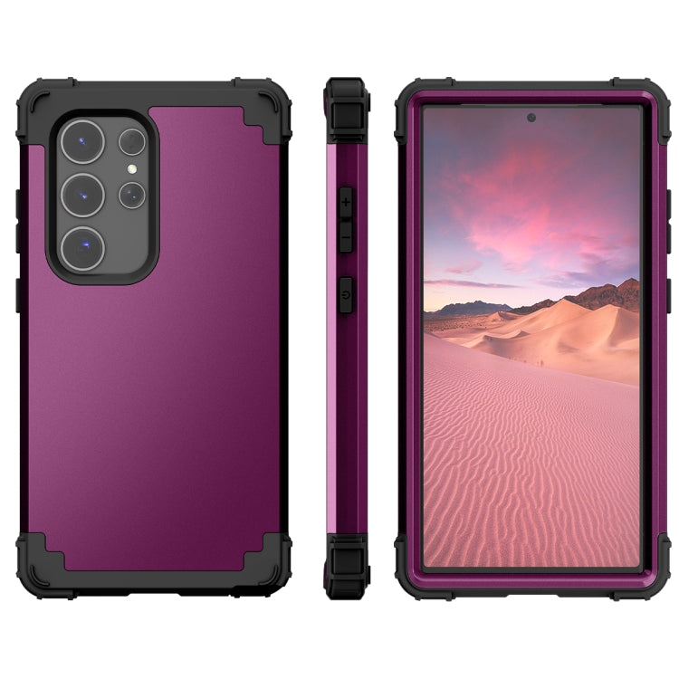 For Samsung Galaxy S24 Ultra 5G 3 in 1 Silicone Hybrid PC Shockproof Phone Case(Dark Purple) - Galaxy S24 Ultra 5G Cases by PMC Jewellery | Online Shopping South Africa | PMC Jewellery