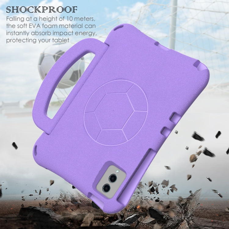 For Samsung Galaxy Tab S9 FE 11 X510 2023 Handle Football Shaped EVA Shockproof Tablet Case(Light Purple) - Galaxy Tab S9 FE by PMC Jewellery | Online Shopping South Africa | PMC Jewellery | Buy Now Pay Later Mobicred