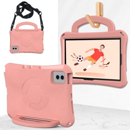 For Samsung Galaxy Tab S9 FE 11 X510 2023 Handle Football Shaped EVA Shockproof Tablet Case(Light Pink) - Galaxy Tab S9 FE by PMC Jewellery | Online Shopping South Africa | PMC Jewellery | Buy Now Pay Later Mobicred