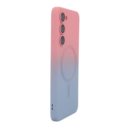 For Samsung Galaxy S23+ 5G ENKAY Hat-Prince MagSafe Rainbow Gradient Silicone Phone Case with Lens Film(Pink Blue) - Galaxy S23+ 5G Cases by ENKAY | Online Shopping South Africa | PMC Jewellery