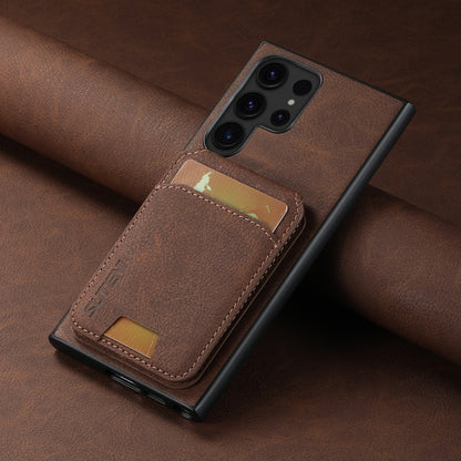 For Samsung Galaxy S24 Ultra 5G Suteni H02 Litchi Leather Card Wallet Stand Back Phone Case(Brown) - Galaxy S24 Ultra 5G Cases by Suteni | Online Shopping South Africa | PMC Jewellery | Buy Now Pay Later Mobicred