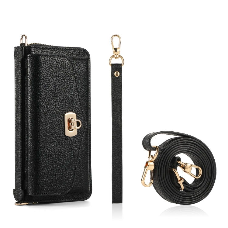 For iPhone 15 Pro Max MagSafe Crossbody Multi-functional Zipper Wallet Litchi Leather Phone Case(White) - iPhone 15 Pro Max Cases by PMC TechLife | Online Shopping South Africa | PMC TechLife