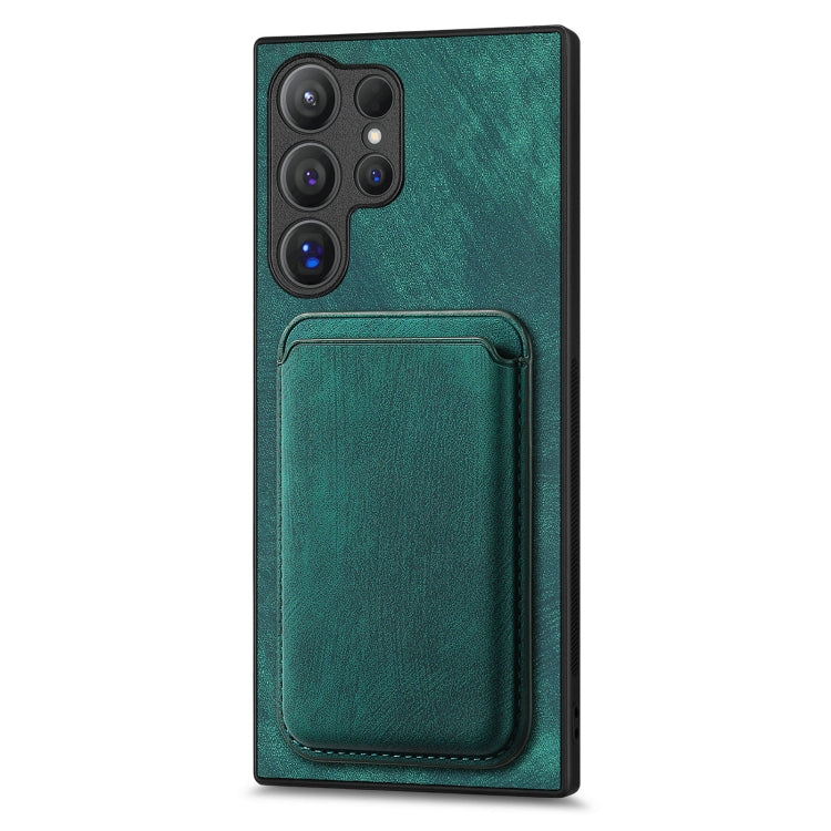 For Samsung Galaxy S25 Ultra 5G Retro Leather Card Bag Magnetic Phone Case(Green) - Galaxy S25 Ultra 5G Cases by PMC Jewellery | Online Shopping South Africa | PMC Jewellery | Buy Now Pay Later Mobicred