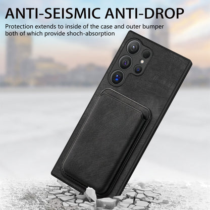 For Samsung Galaxy S25 Ultra 5G Retro Leather Card Bag Magnetic Phone Case(Black) - Galaxy S25 Ultra 5G Cases by PMC Jewellery | Online Shopping South Africa | PMC Jewellery | Buy Now Pay Later Mobicred