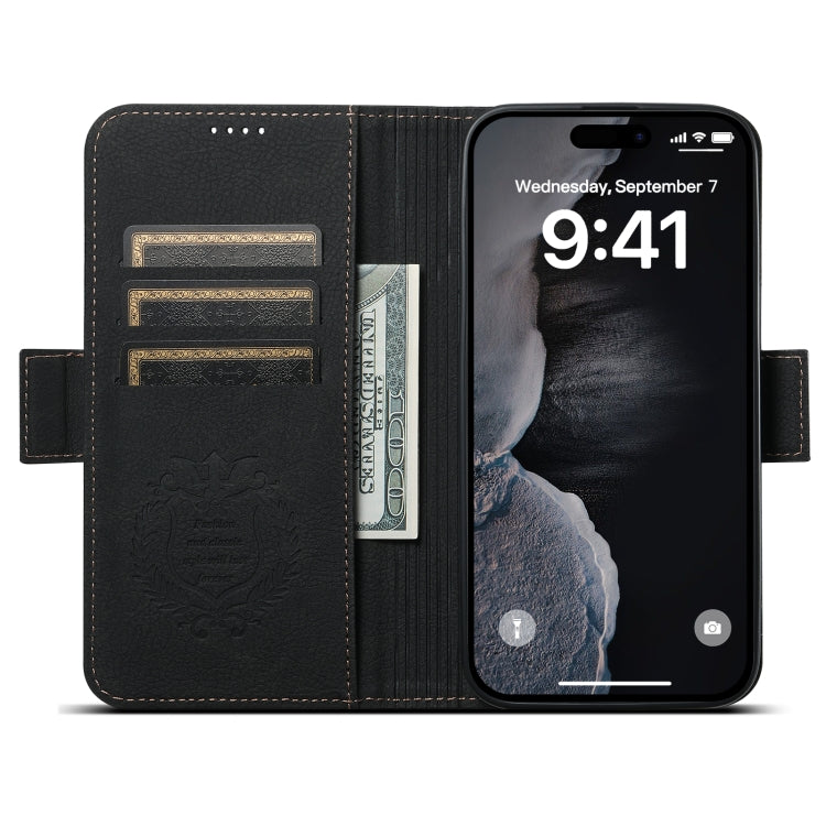 For iPhone 12 Pro Max SUTENI J07 Multifunctional Horizontal Flip Magsafe Leather Phone Case(Black) - iPhone 12 Pro Max Cases by Suteni | Online Shopping South Africa | PMC Jewellery | Buy Now Pay Later Mobicred