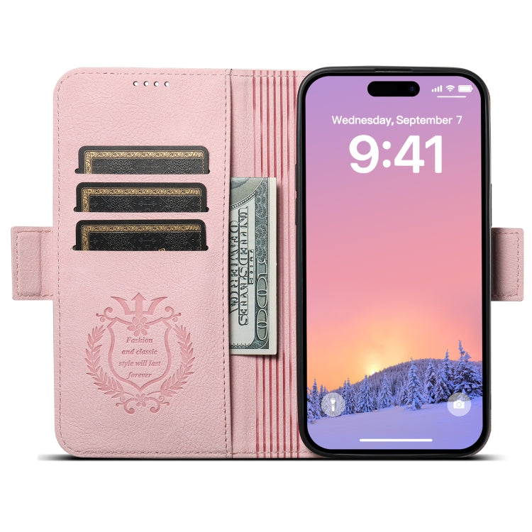 For iPhone 13 Pro SUTENI J07 Multifunctional Horizontal Flip Magsafe Leather Phone Case(Pink) - iPhone 13 Pro Cases by Suteni | Online Shopping South Africa | PMC Jewellery | Buy Now Pay Later Mobicred