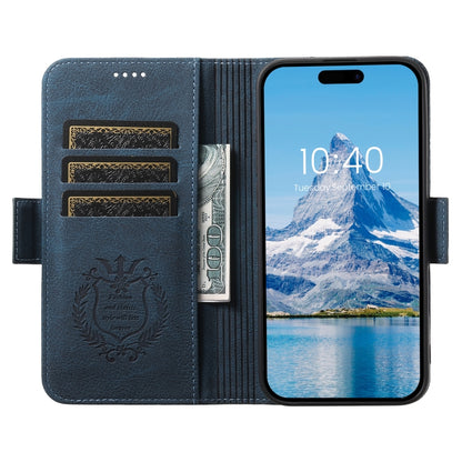 For iPhone 16 Pro SUTENI J07 Multifunctional Horizontal Flip Magsafe Leather Phone Case(Blue) - iPhone 16 Pro Cases by Suteni | Online Shopping South Africa | PMC Jewellery | Buy Now Pay Later Mobicred