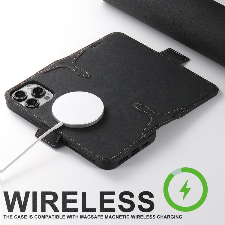 For iPhone 16 Plus SUTENI J07 Multifunctional Horizontal Flip Magsafe Leather Phone Case(Black) - iPhone 16 Plus Cases by Suteni | Online Shopping South Africa | PMC Jewellery | Buy Now Pay Later Mobicred