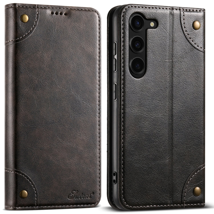 For Samsung Galaxy S24+ 5G Suteni Baroque Calf Texture Buckle Wallet Leather Phone Case(Black) - Galaxy S24+ 5G Cases by Suteni | Online Shopping South Africa | PMC Jewellery | Buy Now Pay Later Mobicred