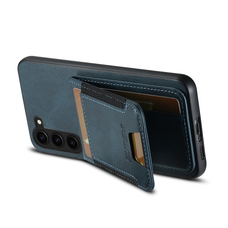 For Samsung Galaxy S24+ 5G Suteni H03 Oil Wax Leather Wallet Stand Back Phone Case(Blue) - Galaxy S24+ 5G Cases by Suteni | Online Shopping South Africa | PMC Jewellery | Buy Now Pay Later Mobicred