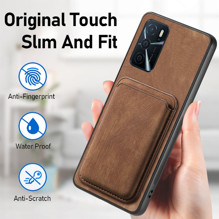 For OPPO A78 4G Retro Leather Card Bag Magnetic Phone Case(Brown) - OPPO Cases by PMC TechLife | Online Shopping South Africa | PMC TechLife | Buy Now Pay Later Mobicred
