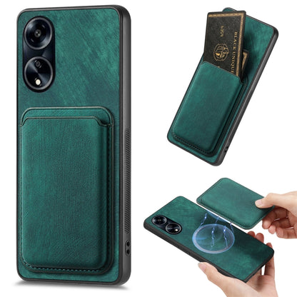 For OPPO A1 5G Retro Leather Card Bag Magnetic Phone Case(Green) - OPPO Cases by PMC Jewellery | Online Shopping South Africa | PMC Jewellery | Buy Now Pay Later Mobicred