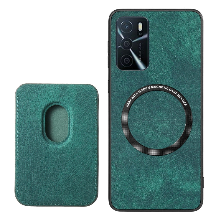 For OPPO A1 5G Retro Leather Card Bag Magnetic Phone Case(Green) - OPPO Cases by PMC TechLife | Online Shopping South Africa | PMC TechLife | Buy Now Pay Later Mobicred