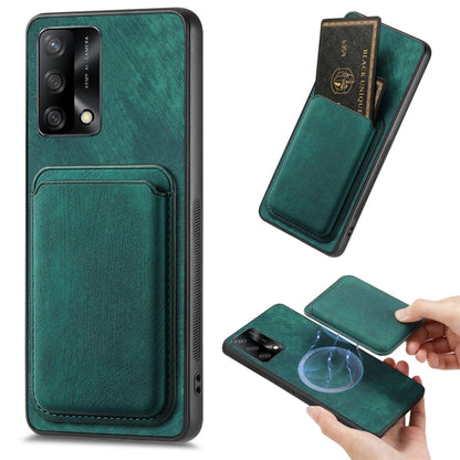 For OPPO F19 Retro Leather Card Bag Magnetic Phone Case(Green) - OPPO Cases by PMC Jewellery | Online Shopping South Africa | PMC Jewellery | Buy Now Pay Later Mobicred