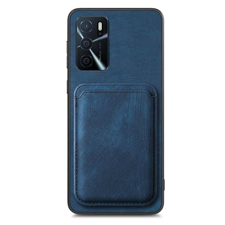 For OPPO F19 Pro Retro Leather Card Bag Magnetic Phone Case(Blue) - OPPO Cases by PMC Jewellery | Online Shopping South Africa | PMC Jewellery | Buy Now Pay Later Mobicred