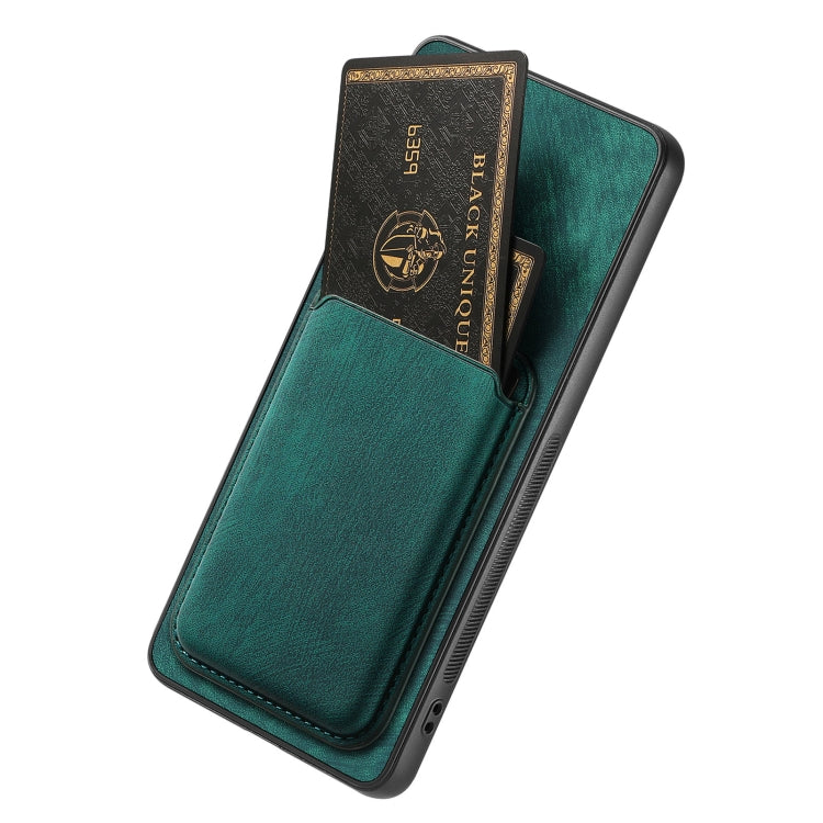 For OPPO A15 Retro Leather Card Bag Magnetic Phone Case(Green) - OPPO Cases by PMC TechLife | Online Shopping South Africa | PMC TechLife | Buy Now Pay Later Mobicred
