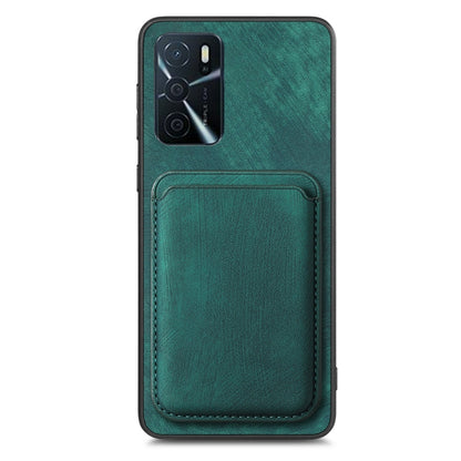 For OPPO A38 4G / A18 4G Retro Leather Card Bag Magnetic Phone Case(Green) - OPPO Cases by PMC Jewellery | Online Shopping South Africa | PMC Jewellery | Buy Now Pay Later Mobicred