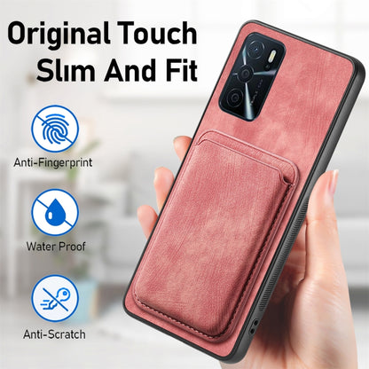 For OPPO A78 5G / A58 5G Retro Leather Card Bag Magnetic Phone Case(Pink) - OPPO Cases by PMC Jewellery | Online Shopping South Africa | PMC Jewellery | Buy Now Pay Later Mobicred