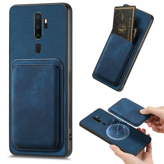 For OPPO A9 2020 / A5 2020 Retro Leather Card Bag Magnetic Phone Case(Blue) - OPPO Cases by PMC Jewellery | Online Shopping South Africa | PMC Jewellery | Buy Now Pay Later Mobicred