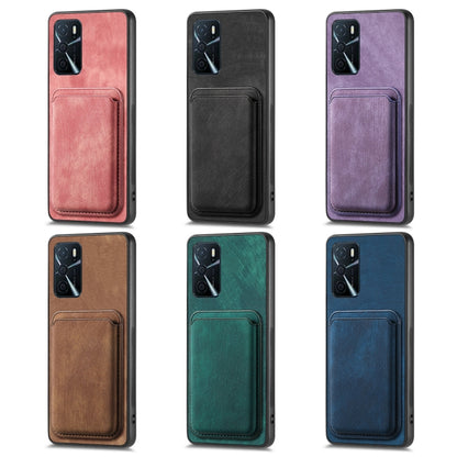 For OPPO Find X5 Pro Retro Leather Card Bag Magnetic Phone Case(Purple) - OPPO Cases by PMC Jewellery | Online Shopping South Africa | PMC Jewellery | Buy Now Pay Later Mobicred