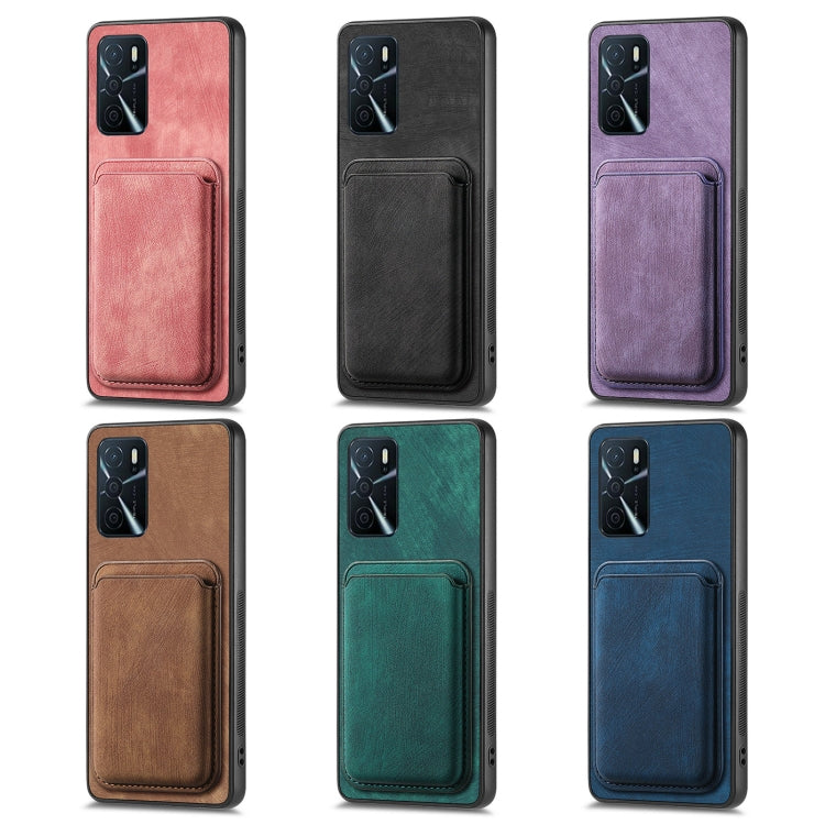 For OPPO A52 / A72/ A92 Retro Leather Card Bag Magnetic Phone Case(Purple) - OPPO Cases by PMC Jewellery | Online Shopping South Africa | PMC Jewellery | Buy Now Pay Later Mobicred