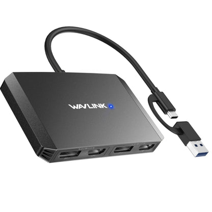 WAVLINK WL-UG69DH2 Dual Monitor USB+Type-C to Dual 4K HD DisplayPort Adapter Splitter(Silver) - Splitter by WAVLINK | Online Shopping South Africa | PMC Jewellery | Buy Now Pay Later Mobicred