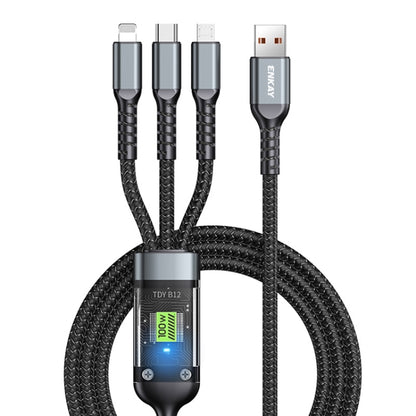 ENKAY 3-in-1 5A USB to Type-C / 8 Pin / Micro USB Fast Charging Cable with Indicator Light, Length: 1.2m - Multifunction Cable by ENKAY | Online Shopping South Africa | PMC Jewellery | Buy Now Pay Later Mobicred