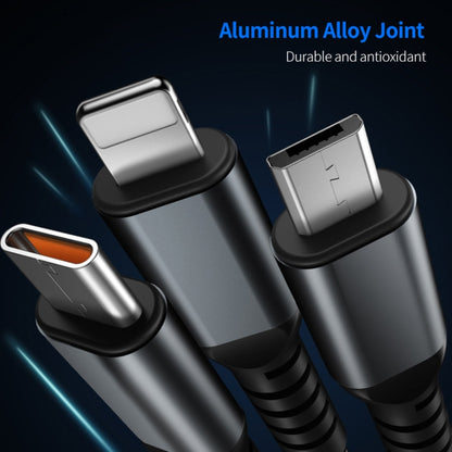 ENKAY 3-in-1 5A USB to Type-C / 8 Pin / Micro USB Fast Charging Cable with Indicator Light, Length: 1.2m - Multifunction Cable by ENKAY | Online Shopping South Africa | PMC Jewellery | Buy Now Pay Later Mobicred