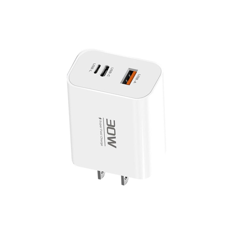 PD30W USB-C / Type-C + 8 Pin + USB Charger with Double Headed Type-C Data Cable(US Plug) - USB Charger by PMC TechLife | Online Shopping South Africa | PMC TechLife | Buy Now Pay Later Mobicred