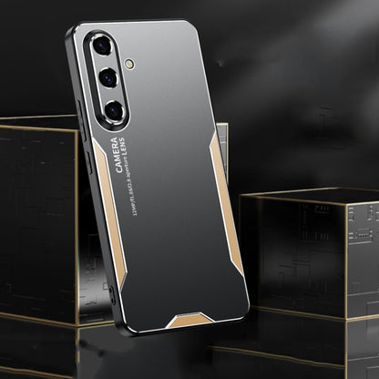 For Samsung Galaxy S25 5G Blade Series TPU Hybrid Metal Phone Case(Gold) - Galaxy S25 5G Cases by PMC Jewellery | Online Shopping South Africa | PMC Jewellery | Buy Now Pay Later Mobicred