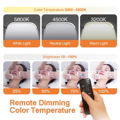 HD-G63X Floor Standing Remote Dimming LED Moon Lamp Manicure Eyelash Beauty Lamp(UK Plug) - Selfie Light by PMC Jewellery | Online Shopping South Africa | PMC Jewellery | Buy Now Pay Later Mobicred