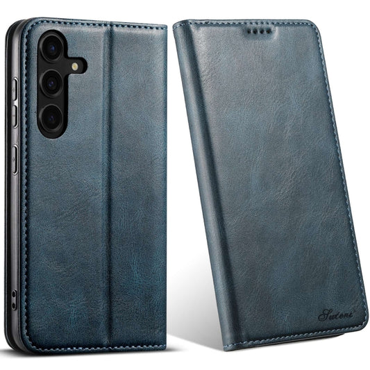 For Samsung Galaxy S24 5G Suteni J02 Oil Wax Wallet Leather Phone Case(Blue) - Galaxy S24 5G Cases by Suteni | Online Shopping South Africa | PMC Jewellery | Buy Now Pay Later Mobicred