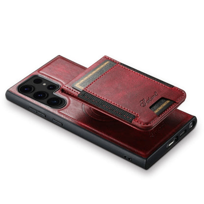 For Samsung Galaxy S24 Ultra 5G Suteni H17 Oil Eax Leather Detachable Wallet Phone Case(Red) - Galaxy S24 Ultra 5G Cases by Suteni | Online Shopping South Africa | PMC Jewellery | Buy Now Pay Later Mobicred