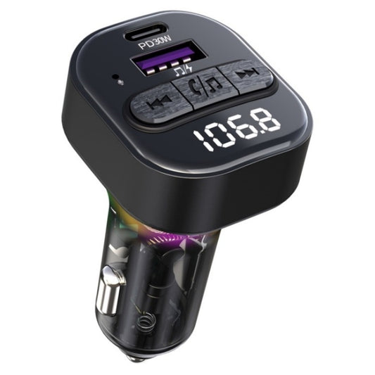 C50 Type-C + USB Car Charger Colorful Light Car Bluetooth Adapter FM Transmitter MP3 Player - Car Charger by PMC Jewellery | Online Shopping South Africa | PMC Jewellery | Buy Now Pay Later Mobicred