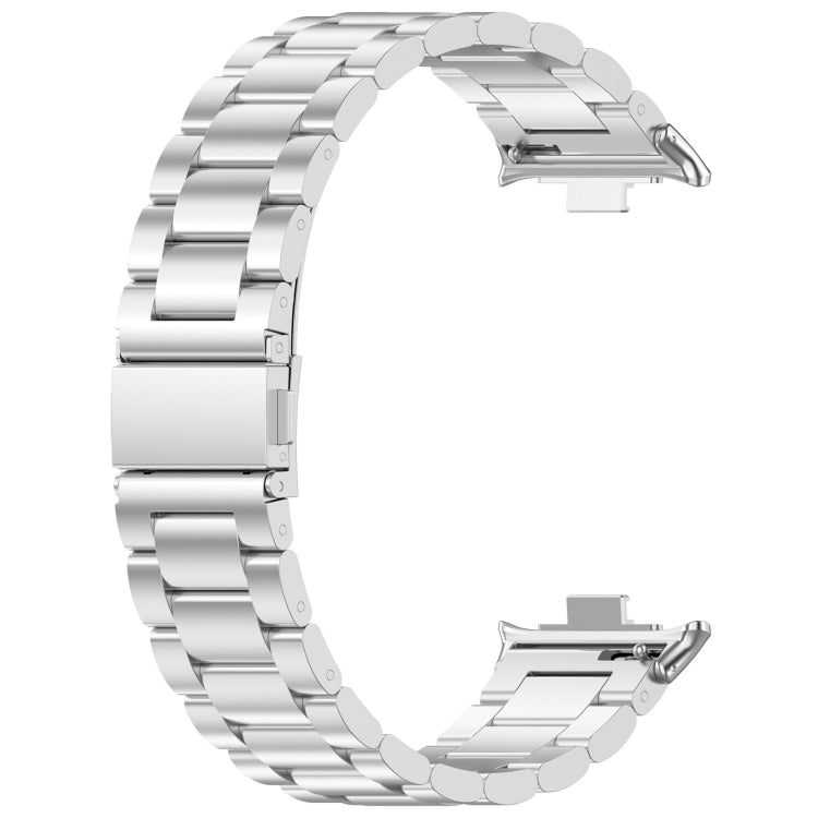 For Xiaomi Mi Band 8 Pro Three Bead Stainless Steel Metal Watch Band(Silver) - Watch Bands by PMC Jewellery | Online Shopping South Africa | PMC Jewellery