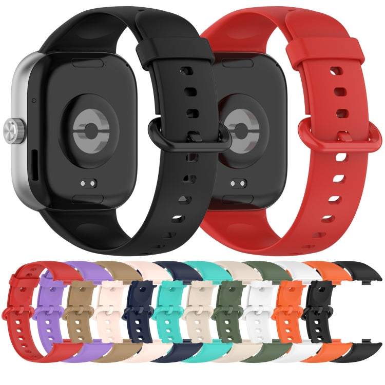 For Redmi Watch 4 Solid Color Colorful Buckle Silicone Watch Band(Black) - Watch Bands by PMC Jewellery | Online Shopping South Africa | PMC Jewellery