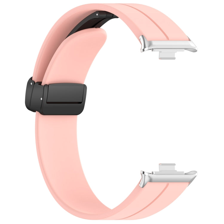 For Redmi Watch 4 Groove Folding Magnetic Buckle Silicone Watch Band(Pink) - Watch Bands by PMC Jewellery | Online Shopping South Africa | PMC Jewellery