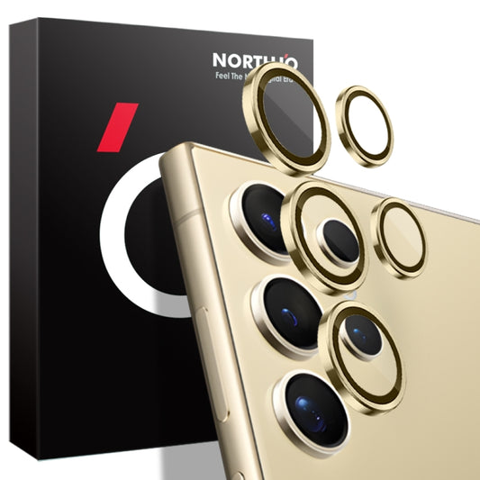 For Samsung Galaxy S24 Ultra 5G NORTHJO Camera LensCD Vein Metal Ring Tempered Glass Film(Gold) - Galaxy S24 Ultra 5G Tempered Glass by NORTHJO | Online Shopping South Africa | PMC Jewellery | Buy Now Pay Later Mobicred