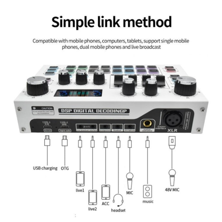 X7 48V Live Broadcast Audio Mixer Professional Microphone Live Sound Card - Live Sound Effects Processors by PMC Jewellery | Online Shopping South Africa | PMC Jewellery | Buy Now Pay Later Mobicred