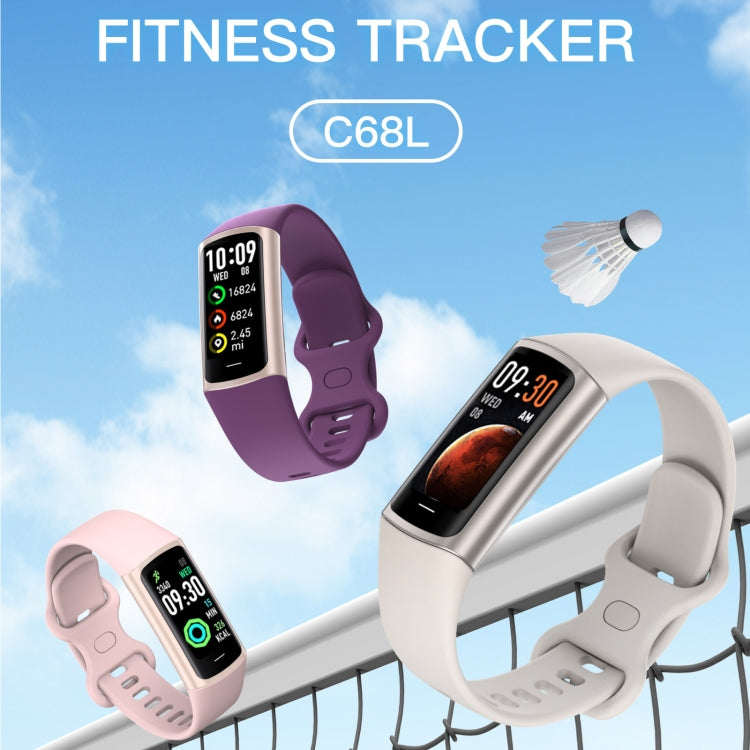 C68L IP67 Waterproof Smart Bracelet Sport Fitness Tracker(White) - Smart Wristbands by PMC Jewellery | Online Shopping South Africa | PMC Jewellery