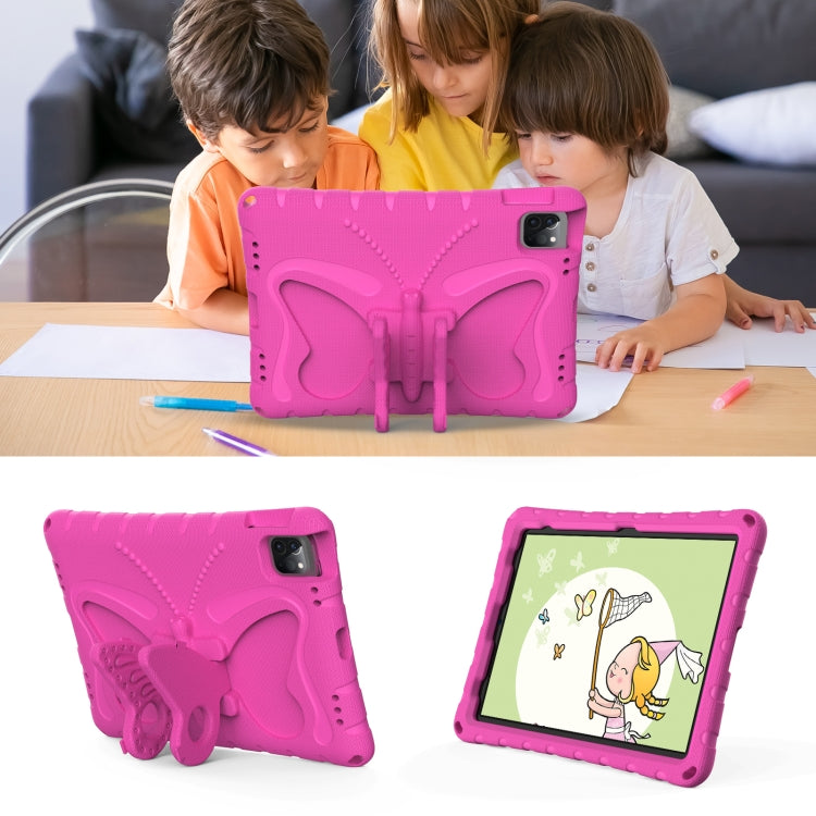 For iPad Air 11 2024 Butterfly Bracket EVA Shockproof Tablet Case(Rose Red) - iPad Air 11 2024 Cases by PMC Jewellery | Online Shopping South Africa | PMC Jewellery | Buy Now Pay Later Mobicred